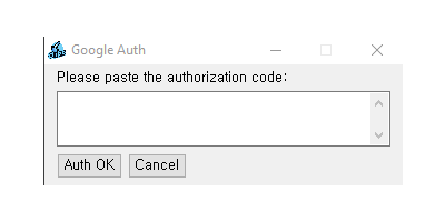Paste Auth Code